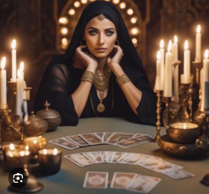 Woman reading tarot cards