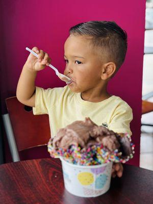 My son after his haircut