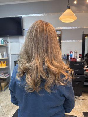 Lowlights and gray root touch up by John