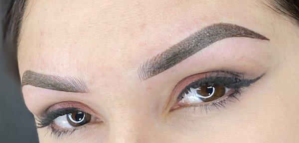 Microblading Ombre Shading combo brows