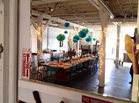 S+S Gastro Grub Catering setting up the dining table for a Birthday Party at The Coal & Feed