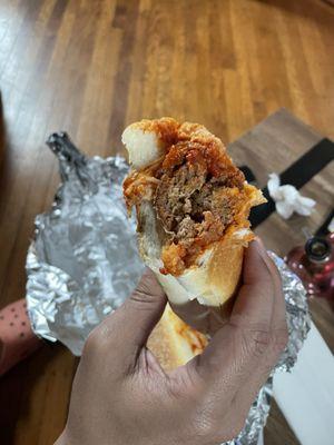 Meatball sub (he started eating before I could get a good shot)