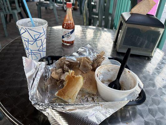 Almost finishing up good to the last crumble