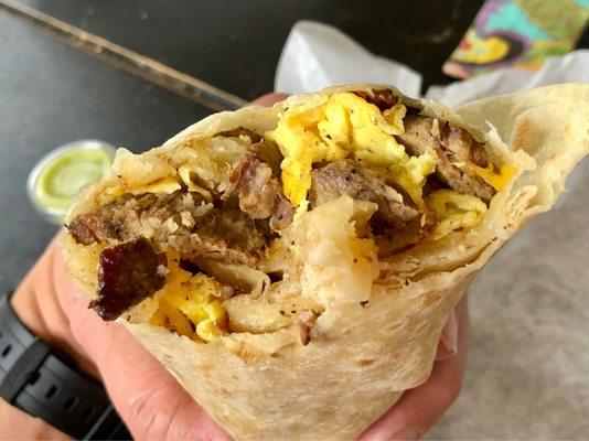 Robertito's Breakfast Burrito - one of the best ever anywhere, but ouch, $11.25 + .50 card fee!