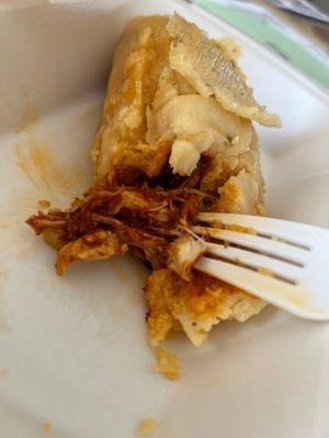 Huge chicken tamale. It is delicious