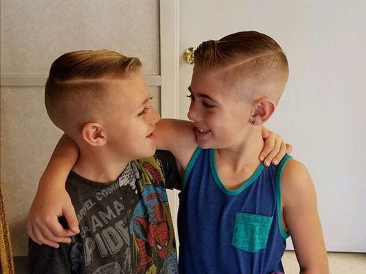 Jace & Nate with Comb-Overs & Hard-Parts.