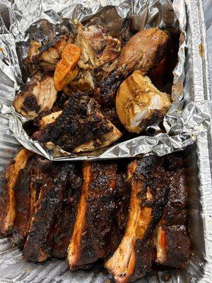 Ribs and jerk chicken