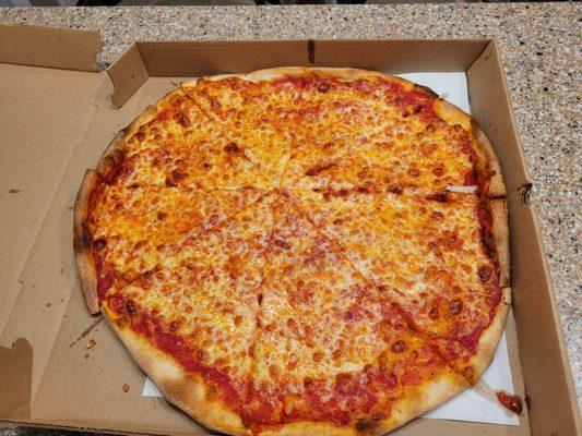 Large plain pie from Maria's in Point Pleasant, NJ