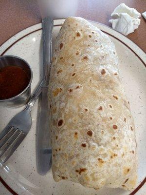 Shrimp burrito!! And the best salsa...