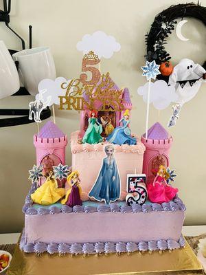 I ordered the two tier cake then added the decorations.