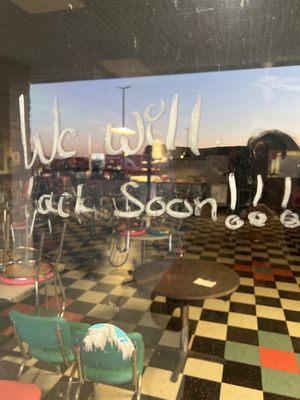 Unfortunately, the restaurant is closed.