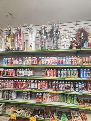 Statues of Santa Muerte.