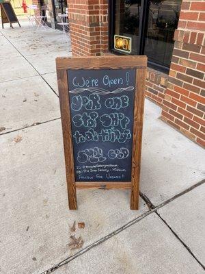 Easy to read at a glance driving by.... Right? Great marketing.