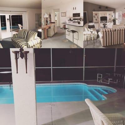 Our amazing villa including and inground pool with a screened in patio