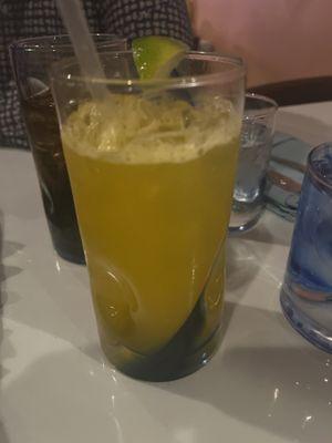 Mango margaritas- amazingly good. More tart than sweet, fresh ingredients.