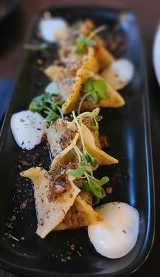 Manti w/ tomato sauce on the side.