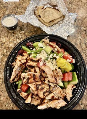 Greek Salad with Chicken.