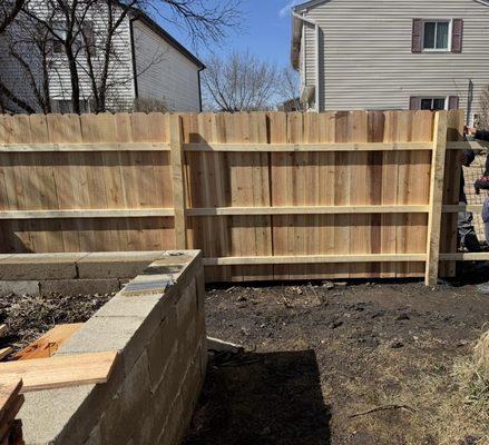 The very much needed fence installation, I needed
