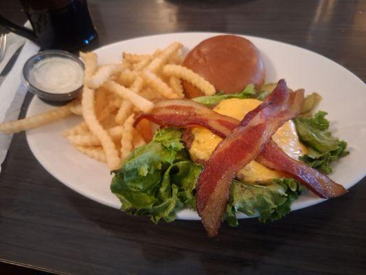 Thick cut bacon on a perfect burger