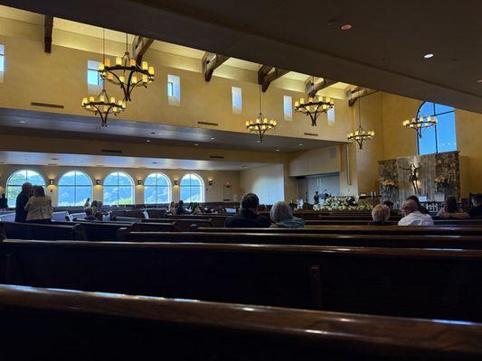 Inside the beautiful Corpus Christi Catholic Church for Easter Vigil mass.