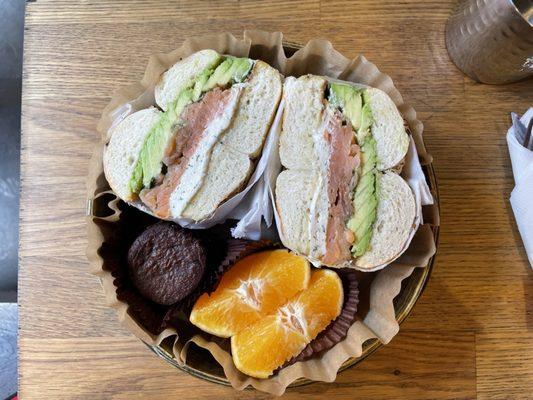 #10. Smoked Salmon & Avocado, Home-made Cream Cheese on Bagel