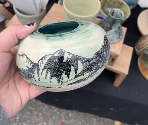 Leaping Dog Art Studio - Kim S mountain vase