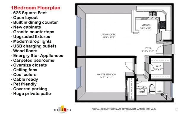 1 Bedroom floorplan
