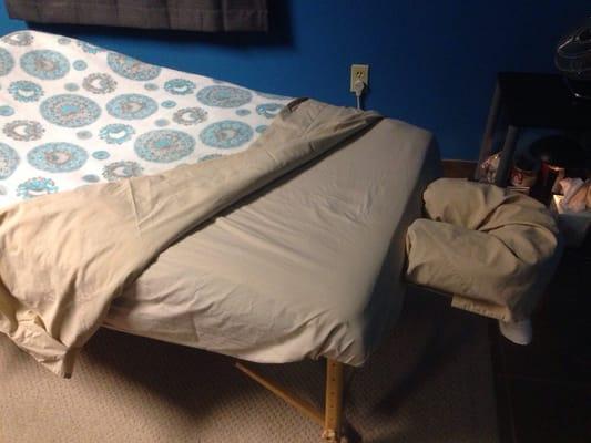 Love the heated massage table and aromatherapy