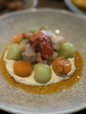 Shrimp, lobster & melon salad, delicious!