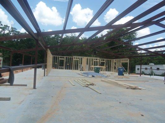 Framing of new contruction.