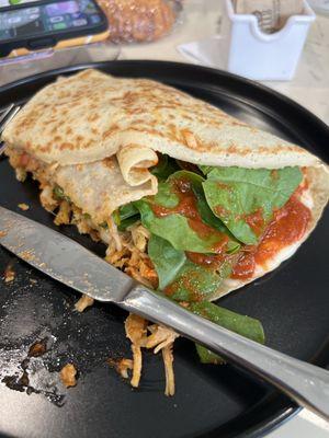 Spicy Chicken Crepe  Crepe sooo damn good, stopped to make a help post!!!