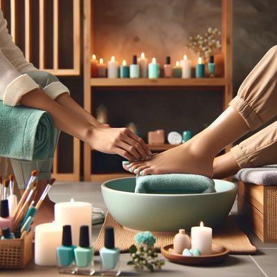 This is a picture of someone getting a pedicure