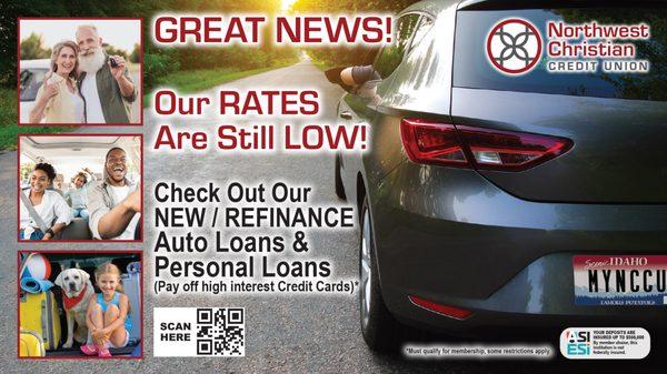 GREAT NEWS our rates are still LOW!  Call 208-466-0916 to see how we can help you TODAY!
