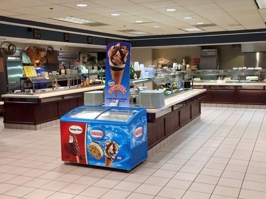 Counter Area (Hot Line Left, Grill Area Right, Salad Bar Center)
