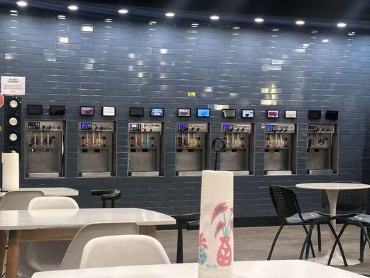 Available flavors lit up