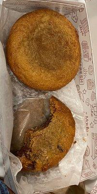 Snickerdoodle and peanut butter chocolate chip. Don't taste any peanut butter.