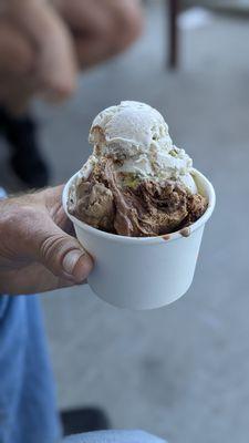 Cardamom pistachio and coffee almond fudge