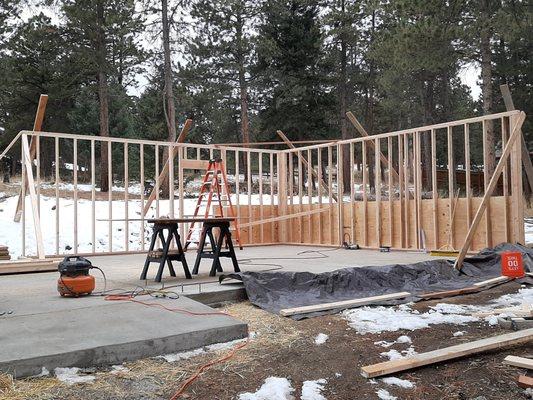 Garage pad and framing
