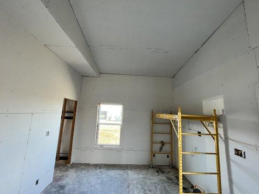 Shop space drywall