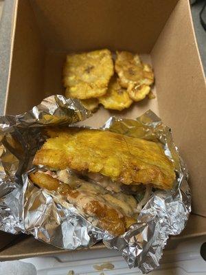 TK Sergo's Cheeseburger Deluxe with Side of Plantains