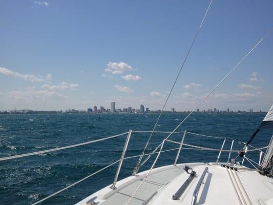 Sailing off Milwaukee Wisconsin