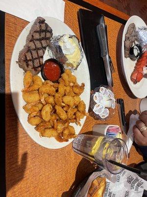 Steak and all you can eat shrimp!