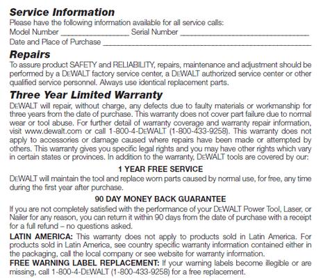 Dewalt Service Center