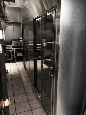 Reach-in cooler finish stucco galvanized.