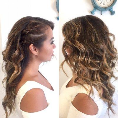 Side Braids + Beach Waves