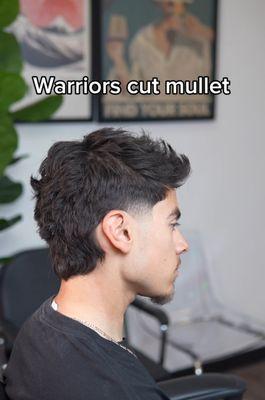 Warrior cut Mullet in Las Vegas barber shop for men