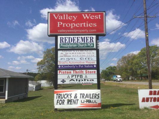 We are located inside of Valley West Properties. The big long building in the middle of the complex behind door number 7