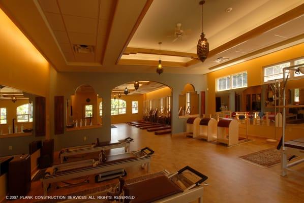 The interior of the Piltates studio. A fully-equipped studio with authentic Pilates apparatus.