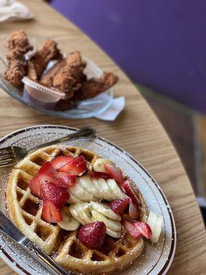 Strawberry and Banana Waffle with tenders