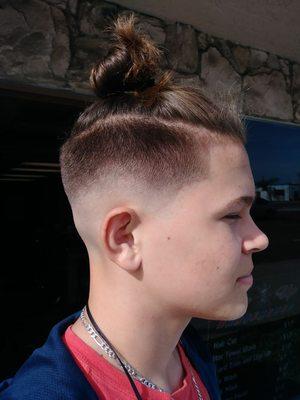 Under cut skin fade with line up